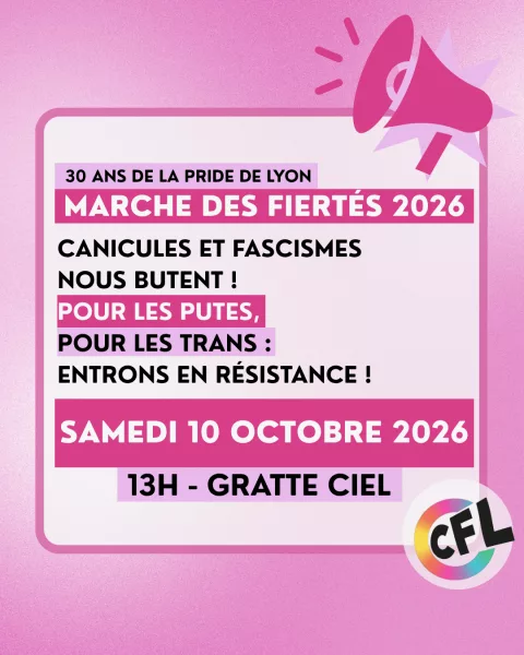 Nouvelle date : Marche des Fiertés de Lyon et Villeurbanne le 10 Octobre !